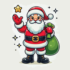 Christmas Santa Claus Isolated on white Background. Vector illustration. on white background 