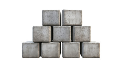  Concrete Block: Rectangular Design with Smooth, Textured Surface on Transparent Background
