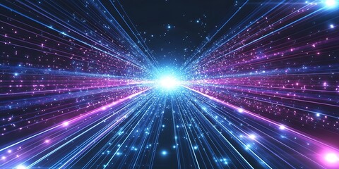 Fototapeta premium Abstract Light Trails Converging in a Bright Core