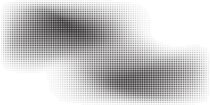 Grunge halftone gradient background. Faded grit noise texture. White and black sand wallpaper. Retro pixelated backdrop. Anime or manga style comic
