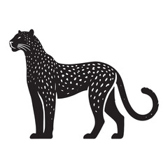 Stylish leopard silhouette for creative media purposes - Leopard illustration - minimallest leopard vector
