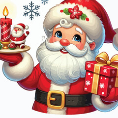 Christmas Santa Claus Isolated on white Background. Vector illustration. on white background 