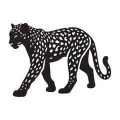 Simplified leopard silhouette for modern artistic designs - Leopard illustration - minimallest leopard vector
