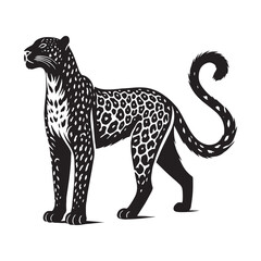 Creative leopard silhouette for innovative digital designs - Leopard illustration - minimallest leopard vector

