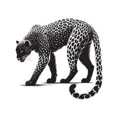 Stylish leopard silhouette for creative artistic purposes - Leopard illustration - minimallest leopard vector
