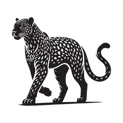 Detailed leopard silhouette for digital design applications - Leopard black vector
