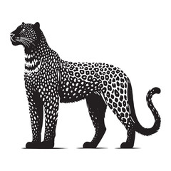 Bold leopard silhouette for artistic digital uses - Leopard black vector
