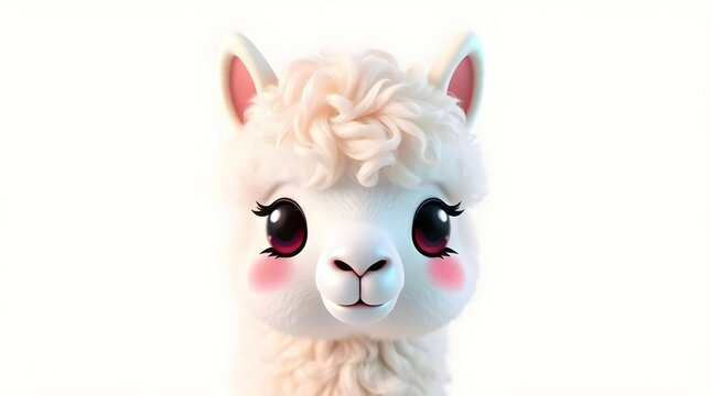 quirky alpaca close-up portrait for use in digital greeting card templates