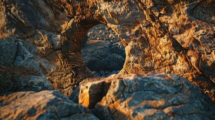 Stone hole, rock, Yoseonam Gangwon-do, Yeongwol-gun, Korea