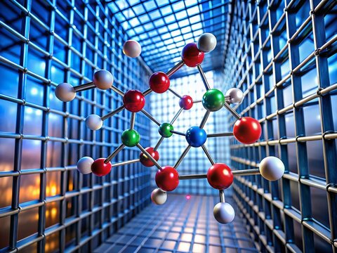 Biodegradable Plastic Precursor: Beta-Hydroxybutyric Acid Molecular Structure in Architectural Cage