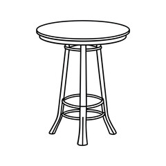 Editable Bar Table Outline Vector Illustration