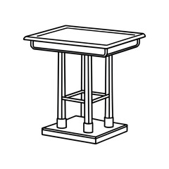 Editable Bar Table Outline Vector Illustration