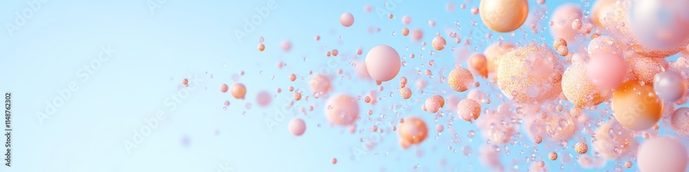 Poster Pastel Macro of Suspended Particles in Abstract Science Imagery