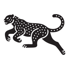 Detailed Running Leopard silhouette for creative artistic designs - Running Leopard black vector

