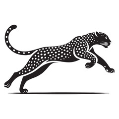 Majestic Running Leopard silhouette for modern design uses - Running Leopard black vector
