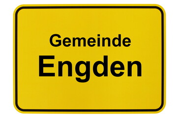 Illustration eines Ortsschildes der Gemeinde Engden in Niedersachsen