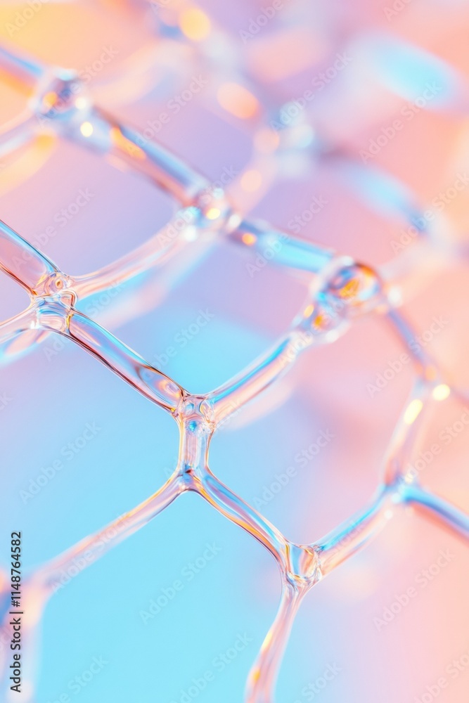 Aufkleber Abstract Economic Grid Pastel Flow and Complexity in Modern Data Visualization