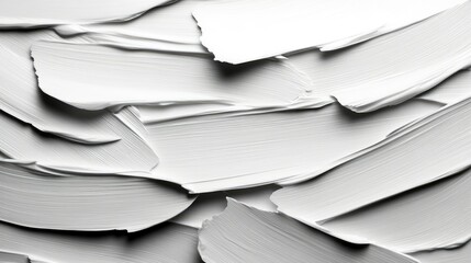 Abstract White Paint Texture Monochromatic Swirls and Brushstrokes