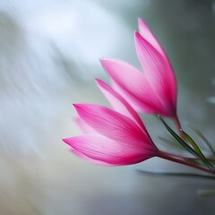 Fototapeta premium A close up of a pink flower with a blurry background