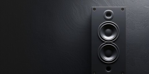 Black Speaker on Dark Wall: Minimalist Audio Design