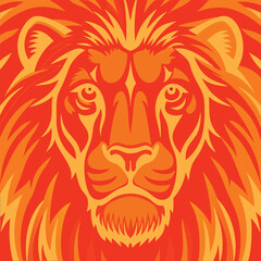 lion head mascot vector illustration