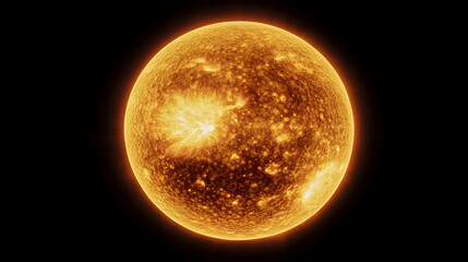 Naklejka premium The Sun's Surface with Dramatic Energy Bursts