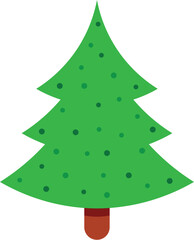 Minimalist vector illustration of a decorated christmas tree with small green and dark green dots. Perfect for christmas projects. Greeting cards. Websites. Articles. Social media posts and much more