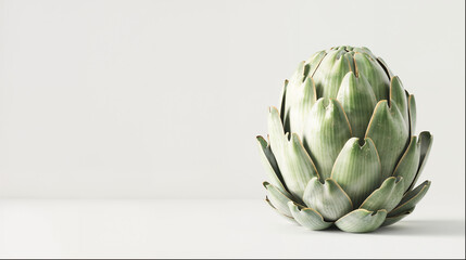 Fototapeta premium artichoke on a green background isolated on white background with the space fpr the text