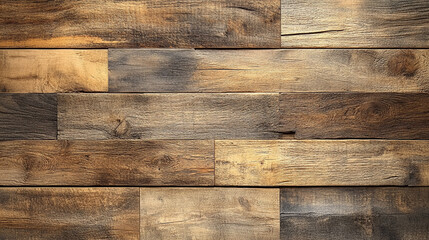 Naklejka premium A natural brown wood panel texture in a panoramic view, showcasing the raw beauty and chaotic patterns of nature's intricate design, symbolizing the organic, earthy connection to the environment.