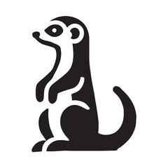 Minimalistic meerkat silhouette for media applications - Meerkat black vector

