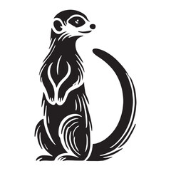 Minimalistic meerkat silhouette for digital applications - Meerkat illustration - minimallest meerkat vector
