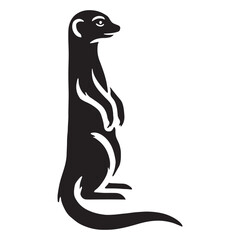 Simplified meerkat silhouette for versatile design use - Meerkat illustration - minimallest meerkat vector
