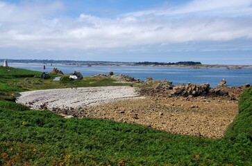 Beach on the Brehat island in Brittany in France, Europe
