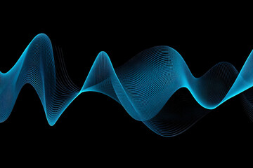 An abstract digital banner featuring a data connection theme in blue and black colors
