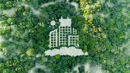 sustainable green building environmentally friendly buildings Future green business idea...