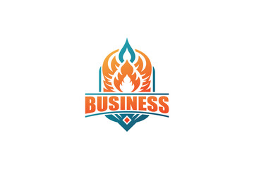 Logo design of a fire and ice emblem.
