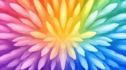 Obraz premium Abstract Rainbow Floral Burst Vibrant Hues and Organic Texture