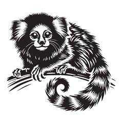 Creative marmoset silhouette for versatile design projects - Marmoset illustration - minimallest marmoset vector

