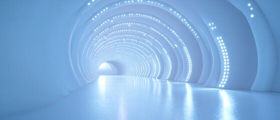 Naklejka premium Futuristic Light Tunnel: A Vision of Modern Architecture and Design