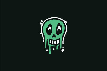 Logo design of a grungee skull.