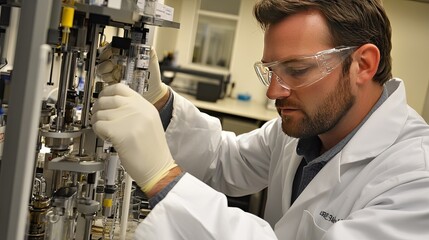 High-tech lab with scientist conducting precision experiments using innovative testing tools and methods.