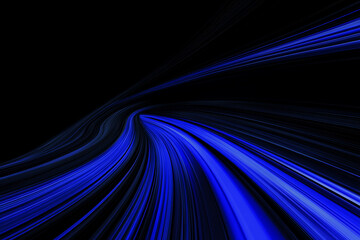 An abstract digital banner featuring a data connection theme in blue and black colors