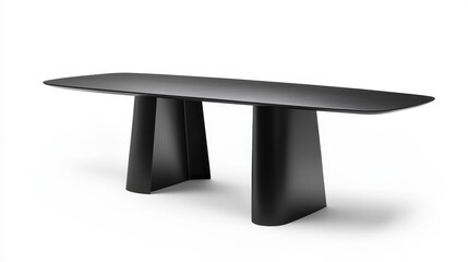 Sleek Modern Black Table with Unique Base Design