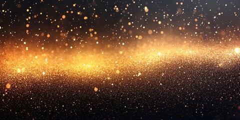 Grainy gradient background gray brown golden yellow glowing light dark noise texture banner poster backdrop design, Generative AI