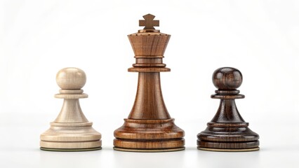 High Resolution Concept of Chess Pieces Isolated on White Background