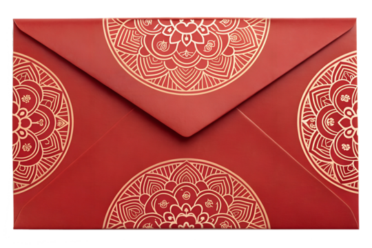 Red envelope on transparent background