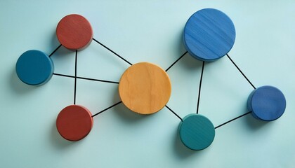 An abstract representation of a network of colored and sized circles moving toward and away from each other