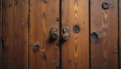 Fototapeta premium Vintage look of aged mahogany with patina and small imperfections, warm lighting, organic natural feel