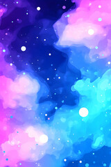 Abstract cosmic nebula, vibrant pink blue galaxy background, digital art, phone wallpaper. Generative AI