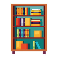 Minimalist Bookcase Vector Illustration